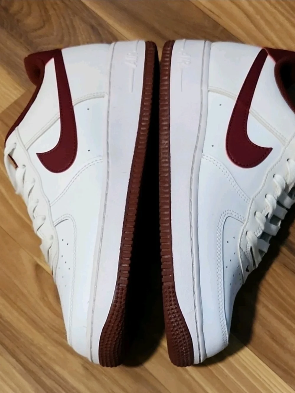 Size 7 Youth Nike Air Force 1 GS 'White Team Red'  No Box Used